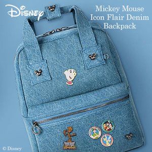 ! SOLD ! Mickey Mouse Icon Flair Denim Backpack